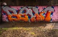 Graffiti under the railway bridge Royalty Free Stock Photo