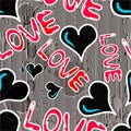 Graffiti Valentine Day seamless background grunge texture