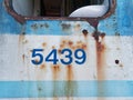 Graffiti and vandalism on old abandoned train Royalty Free Stock Photo