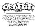 Graffiti vector font. Capital letters, numbers and glyphs alphabet Royalty Free Stock Photo