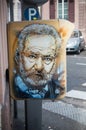 Graffiti of Victor Hugo on mailbox