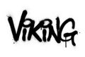 Graffiti viking word sprayed in black over white Royalty Free Stock Photo