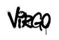 Graffiti virgo word sprayed in black over white