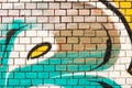 Graffiti wall background, colorful painted wall detail Royalty Free Stock Photo