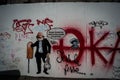 Graffiti on the wall of berlin Royalty Free Stock Photo