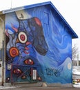 Graffiti on the wall of building in Rovaniemi, Finland