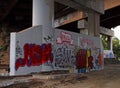 Graffiti on Wall Highway Underpass in San Francisco