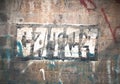 Graffiti on the wall inside an underpass tunnel Royalty Free Stock Photo