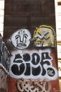 Graffiti on wall in Madrid, Spain. Taken near Reina Sofia Museum. Royalty Free Stock Photo