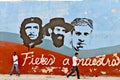 Graffiti and wall paintings representing the Cuban national heroes, in Havana