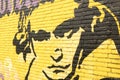 Graffiti on a wall with a portrait of Ludwig van Beethoven.