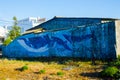 Whale graffiti, Casais do Baleal, Portugal Royalty Free Stock Photo