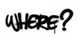 graffiti where word with question mark in black over white Royalty Free Stock Photo