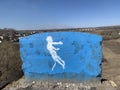 Graffiti white girl flying