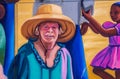 Graffiti of woman and girl along boardwalk of Venice Beach, CA, USA