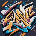 Graffiti word Art on a black background. AI generated