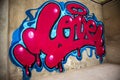 Graffiti of word love on a wall Royalty Free Stock Photo