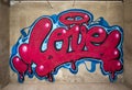 Graffiti of word love on a wall Royalty Free Stock Photo