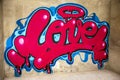 Graffiti of word love on a wall Royalty Free Stock Photo