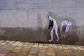 Graffiti of a zombie man in Belgium Royalty Free Stock Photo