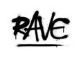 Graffiti rave word sprayed in black over white Royalty Free Stock Photo