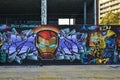 Graffitis of the Park of the Three Chimneys of Av del Parallel in Barcelona, Catalonia, Spain