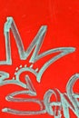 Graffitis on a red background Royalty Free Stock Photo