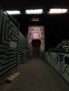 Graffitis urban grunge in underground facility Royalty Free Stock Photo