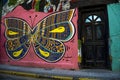 Graffitti Butterfly on a house wall