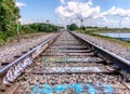 Tracks on the famous graffiti Bridge Royalty Free Stock Photo