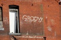 WORCESTER MA, GROOVY Graffiit on closed up buidling,