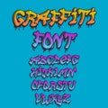 Graffity alphabet vector hand drawn grunge font paint symbol design ink style texture typeset