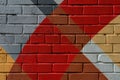 Graffity brick wall, very small detail. Abstract urban Street art close-up, fashion colors, stylish pattern. Can be