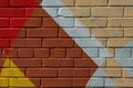 Graffity brick wall, very small detail. Abstract urban street art design close-up. Modern iconic urban culture, stylish Royalty Free Stock Photo