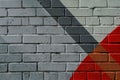 Graffity brick wall, very small detail. Abstract urban street art design close-up. Modern iconic urban culture, stylish