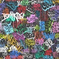 Graffity wall tags seamless pattern, graffiti street art Royalty Free Stock Photo