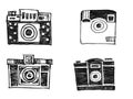 Grafic vintage isolated cameras