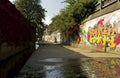 Grafitti along the Bushby Brook, Humberstone