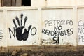 Grafitti on a wall near petroleum depots Lanzarote, spain