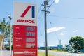 Ampol petrol service station display with fuel prices