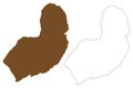 Graham Bell island Russia, Russian Federation, Franz Josef Land archipelago map vector illustration, scribble sketch Graham Bell