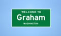 Graham, Washington city limit sign. Town sign from the USA.