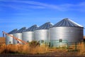 Grain Bins on the Prairie Royalty Free Stock Photo