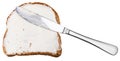 Grain bread and Cheese spread sandwich with knife Royalty Free Stock Photo