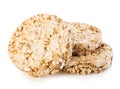 Grain crispbreads close-up isolated on a white background. Fitness concept Royalty Free Stock Photo