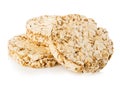 Grain crispbreads close-up isolated on a white background. Fitness concept Royalty Free Stock Photo