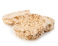 Grain crispbreads close-up isolated on a white background. Fitness concept Royalty Free Stock Photo