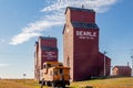 Grain elevator, Rowley Ghost Town. Rowley, Alberta, Canada