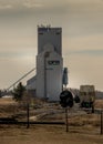Grain elevator stands majestic on the prairies Kuusamo Alberta Canada