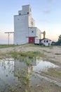 The historic grain elevator is a heritage building in the village of Val Marie in southern Saskatchewan, Canada Royalty Free Stock Photo